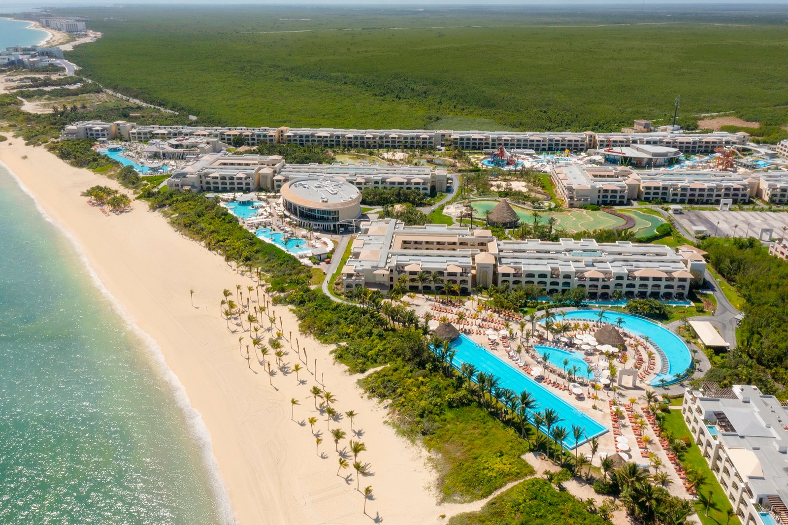 Moon Palace The Grand Cancun aerial resort and beach view